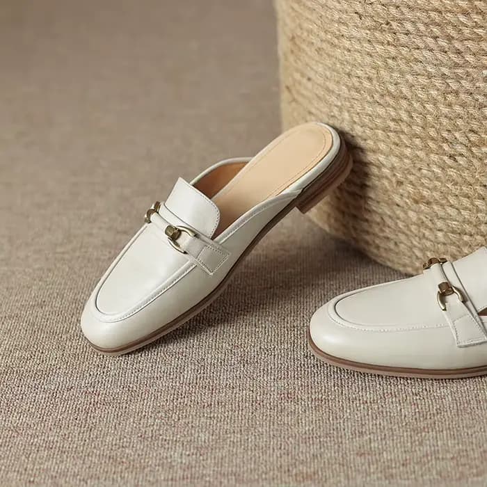 Blapunka-Mocassins en Cuir de Vache group pour Femme, Mules Décontractées à Enfiler, Pantoufles à Ta