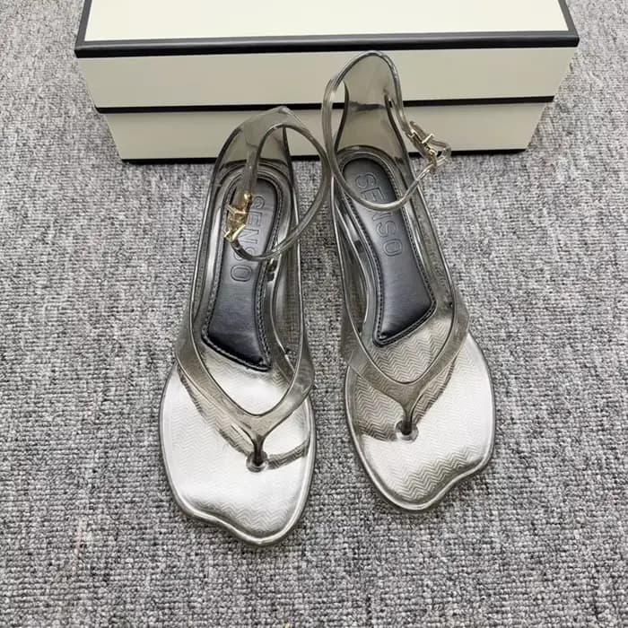 Sandales d'été pour femmes à talon bas, style vacances, en chevron, avec cristaux, chaussures de pla