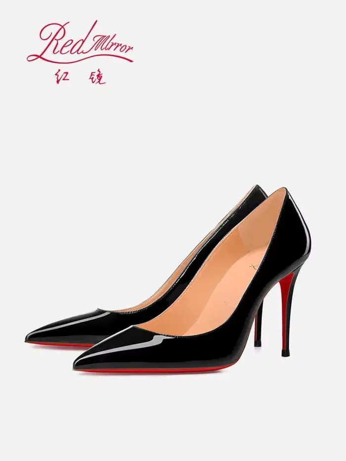 Noir femmes élégantes talons hauts rouge brillant bas marque de luxe