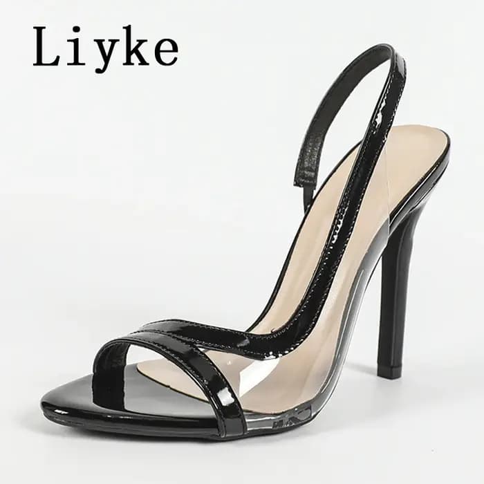 Liyke Sexy Slingback sandales femmes 2026 mode d'été confortable bout ouvert sans lacet sangle arrière chaussures rouge talons hauts Sandalias De Mujer