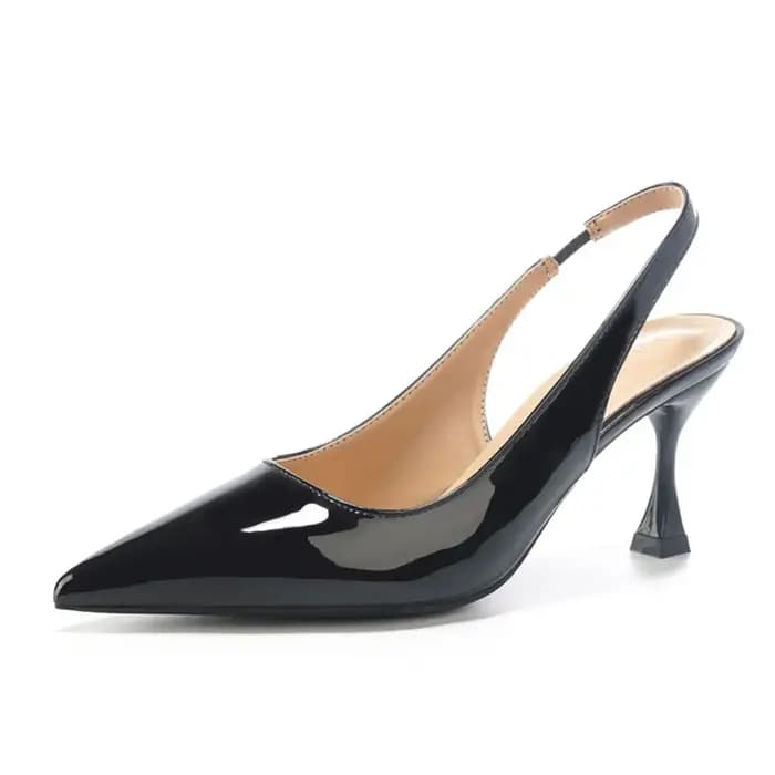 Sandales à talons aiguilles en cuir verni pour femmes, 7 cm, escarpins à talon fin, bout pointu, pour banquets, bals de promo, chaussures de soirée, Zapatos