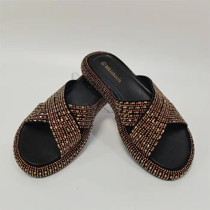 Haute Qualité Mode Plateforme Strass Sandales En Plein Air Non-ald Plage Pantoufles 2024 D'été Nouvelles Femmes Pantoufl