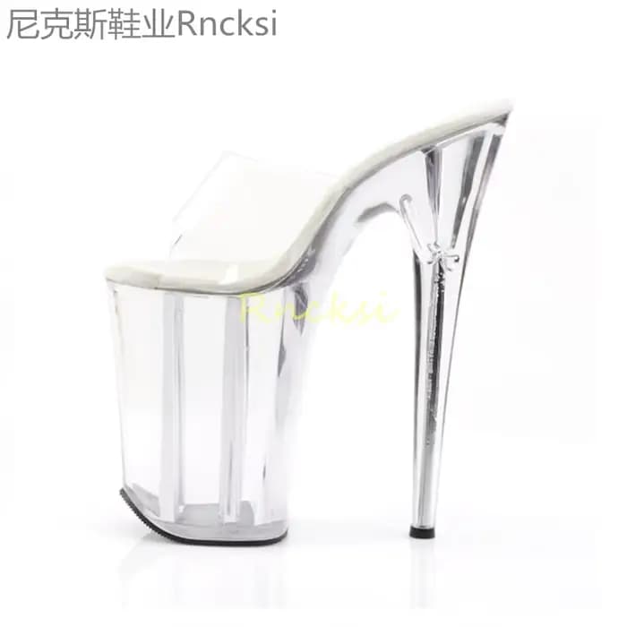 Sandales à talons aiguilles Joker de 23 cm, à bout ouvert, avec semelle transparente élégante, super