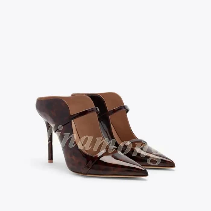 Sandales mules à Double bretelles imprimé léopard