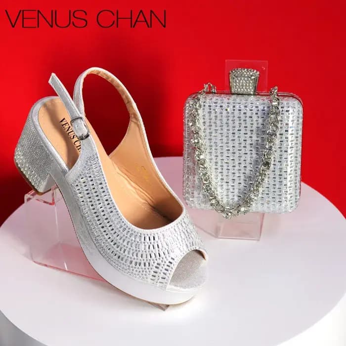 Ensemble de chaussures de mariage à talons hauts pour femmes
