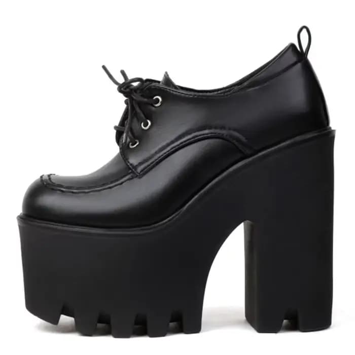 SIMLOVEbalance-Escarpins à plateforme pour femmes, chaussures Parker, gros talons, lacets, caoutchou