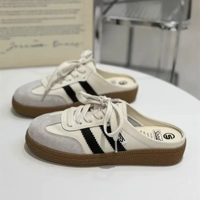 Femmes Mules chaussures sport bout rond plat chaussures femme espadrilles décontractées sabots plate