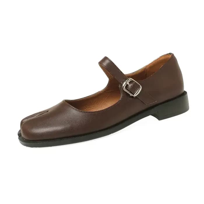 MKKHOU mode chaussures pour femmes nouvelle haute qualité en cuir bout fendu Mary Jane