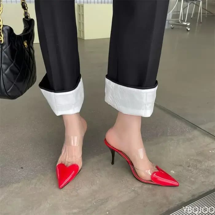 Love – pantoufles à talons hauts transparents pour femmes, produit de mode printemps 2026, talons fi