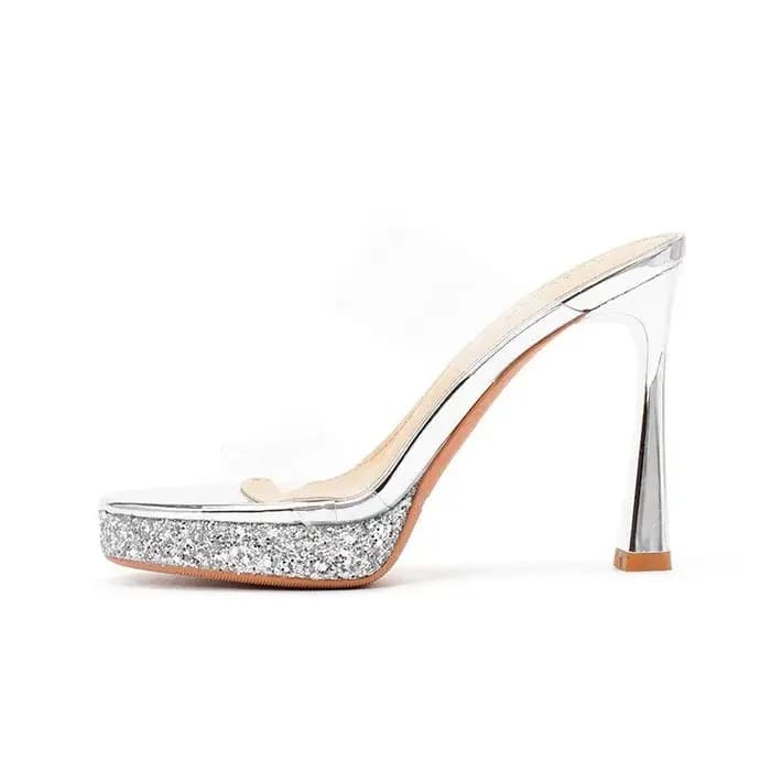 Sandales transparentes à talons hauts pour femme