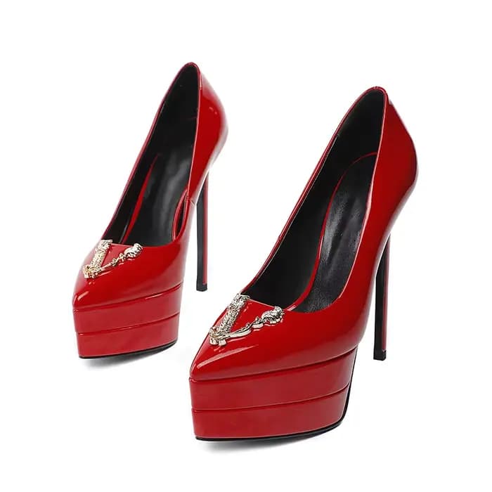 2023 15cm talon aiguille pointu laque cuir mode talons hauts sexy fête de mariage marque de luxe talons hauts chaussures pour femmes