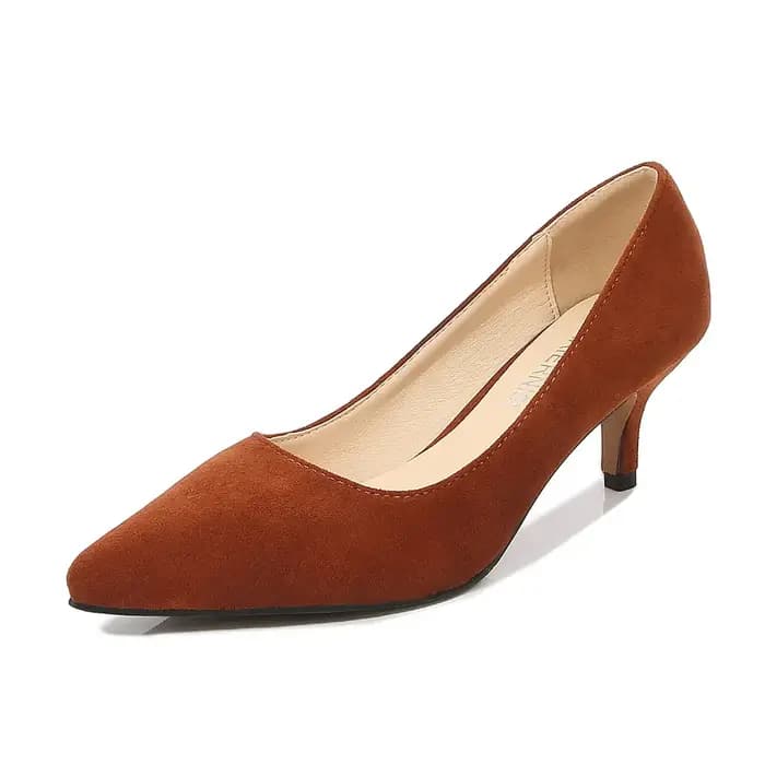 Mode femmes talons hauts élégant bureau dame chaussures marque souple dames pompes bout pointu talon moyen 5 cm vert noir rouge D279