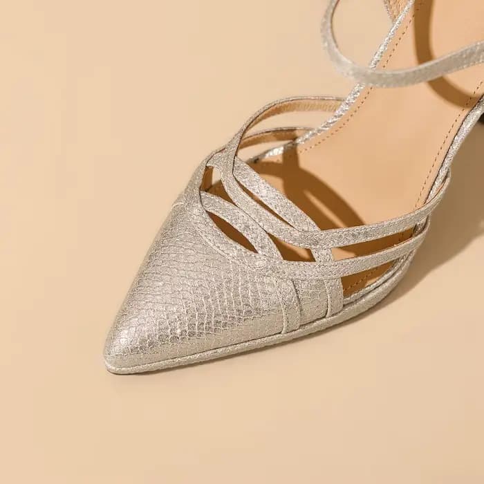 【JOCHEBED HU】Chaussures à talons pour femmes, sandales en tissu spécial, chaussures d'été à talon ti
